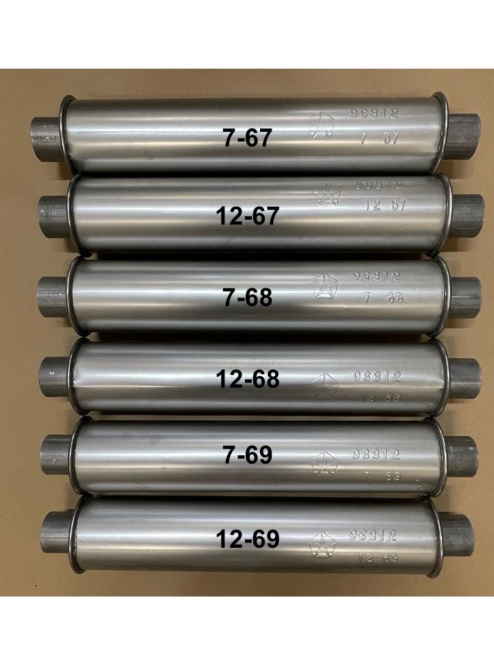 1968-1970 Mopar B-Body Hemi/California Resonators (Chrysler Licensed Product) 6 Date Codes Available