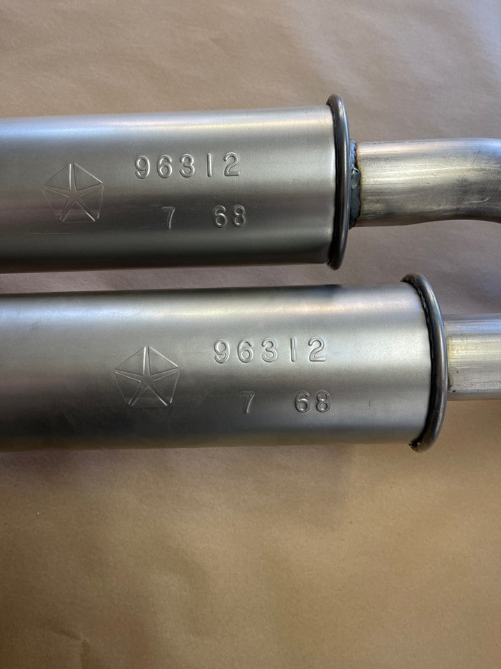 1968-1970 Mopar B-Body Hemi/California Resonators (Chrysler Licensed Product) 6 Date Codes Available