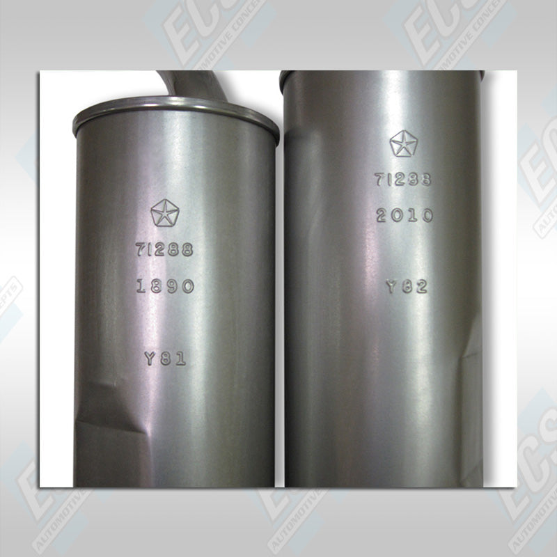 1971 Mopar E-Body Muffler For Chrome Tips (Chrysler Licensed Product)